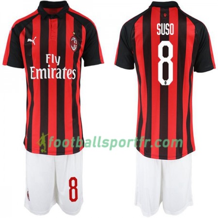 Tenue AC Milan Suso 8 Enfant Domicile 2018-2019 Maillot de Foot